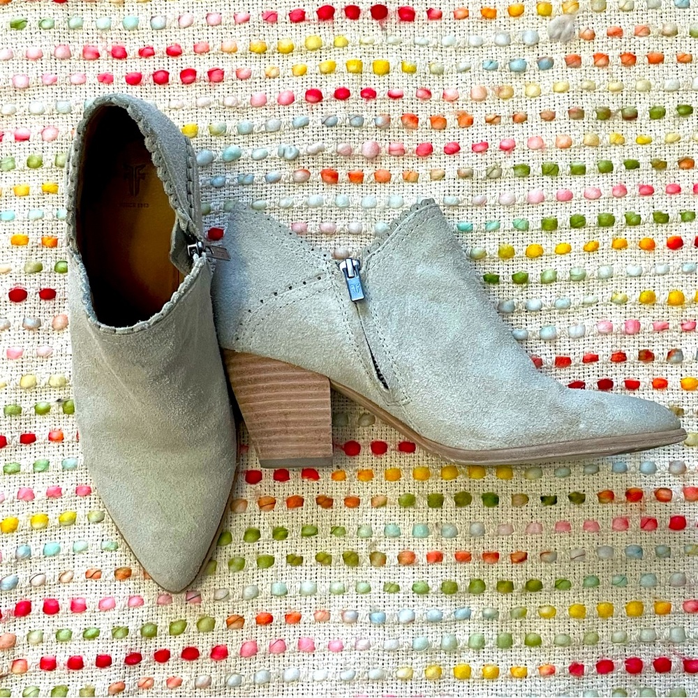 Frye Gray Suede Booties